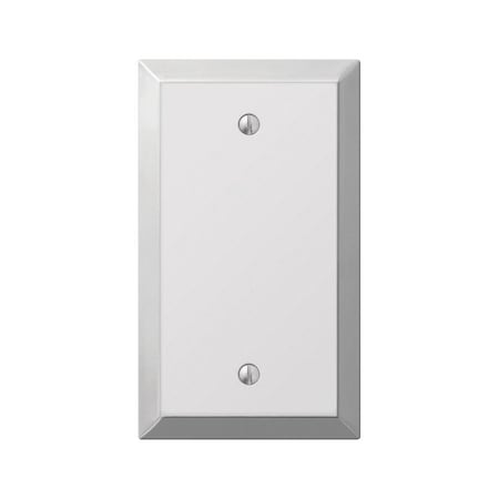 Amerelle Wall Plate, Number of Gangs: 1 gang Stamped Steel, Polished Chrome Finish, Light Gray 161B
